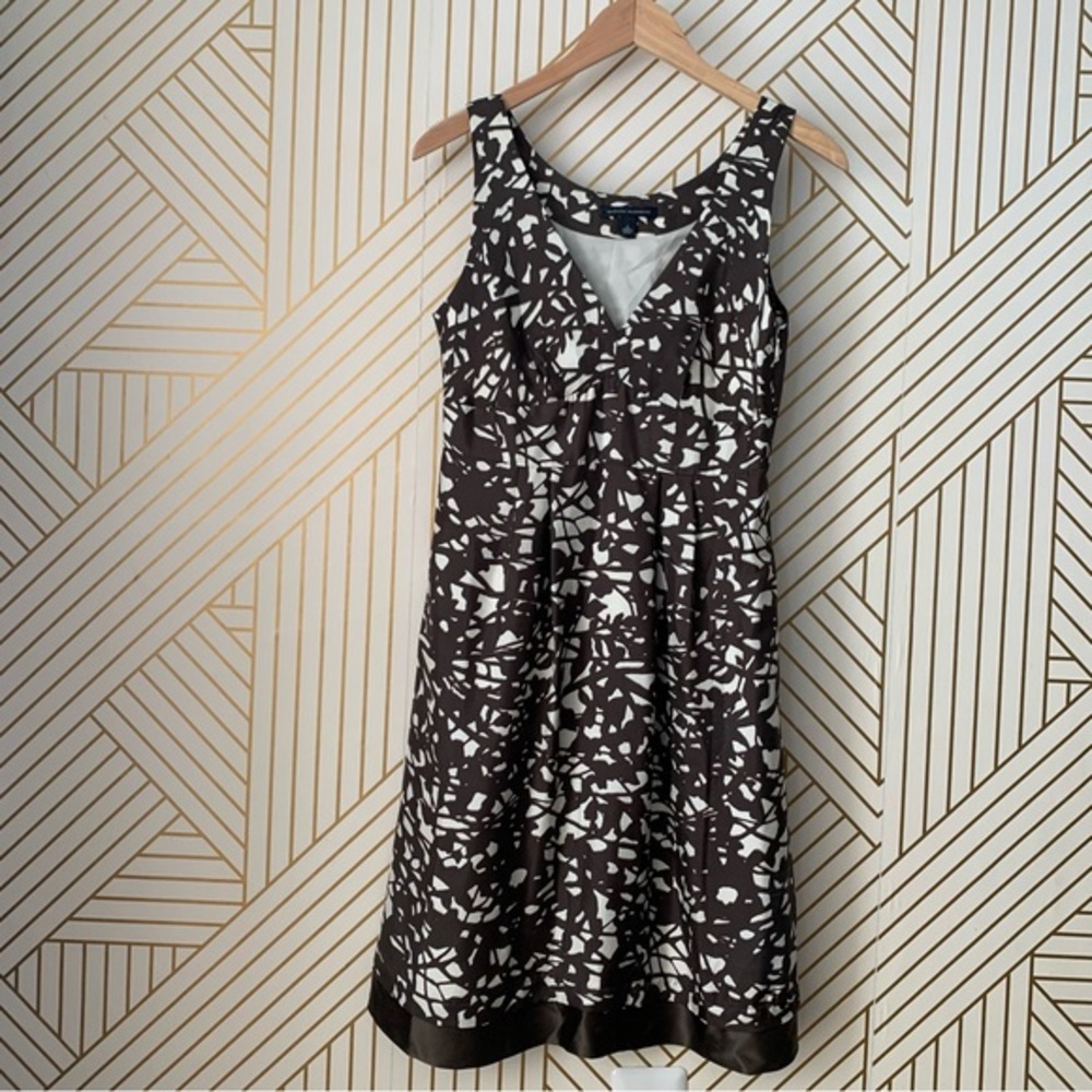 Banana Republic v neck 100% silk branch branches leaves dress sleeveless 4